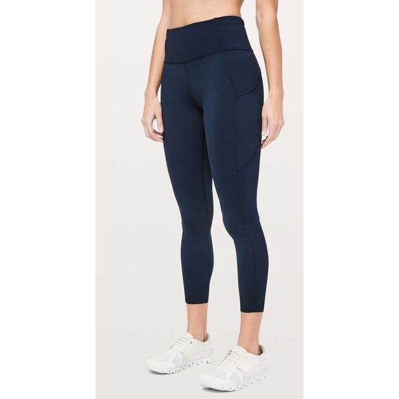 Lululemon W5BXQS Women Sz 0 True Navy Blue Fast Free High-Rise 25" Tights - Picture 16 of 16